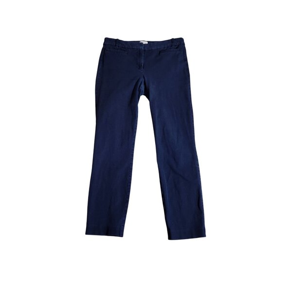 J. Crew Womens Navy Stretch Chino Pants Size Cotton Blend Women's Size 4 S - Picture 1 of 13